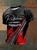 Kurzarm-T-Shirt für Herren Rad fahren ist mein Therapie druck