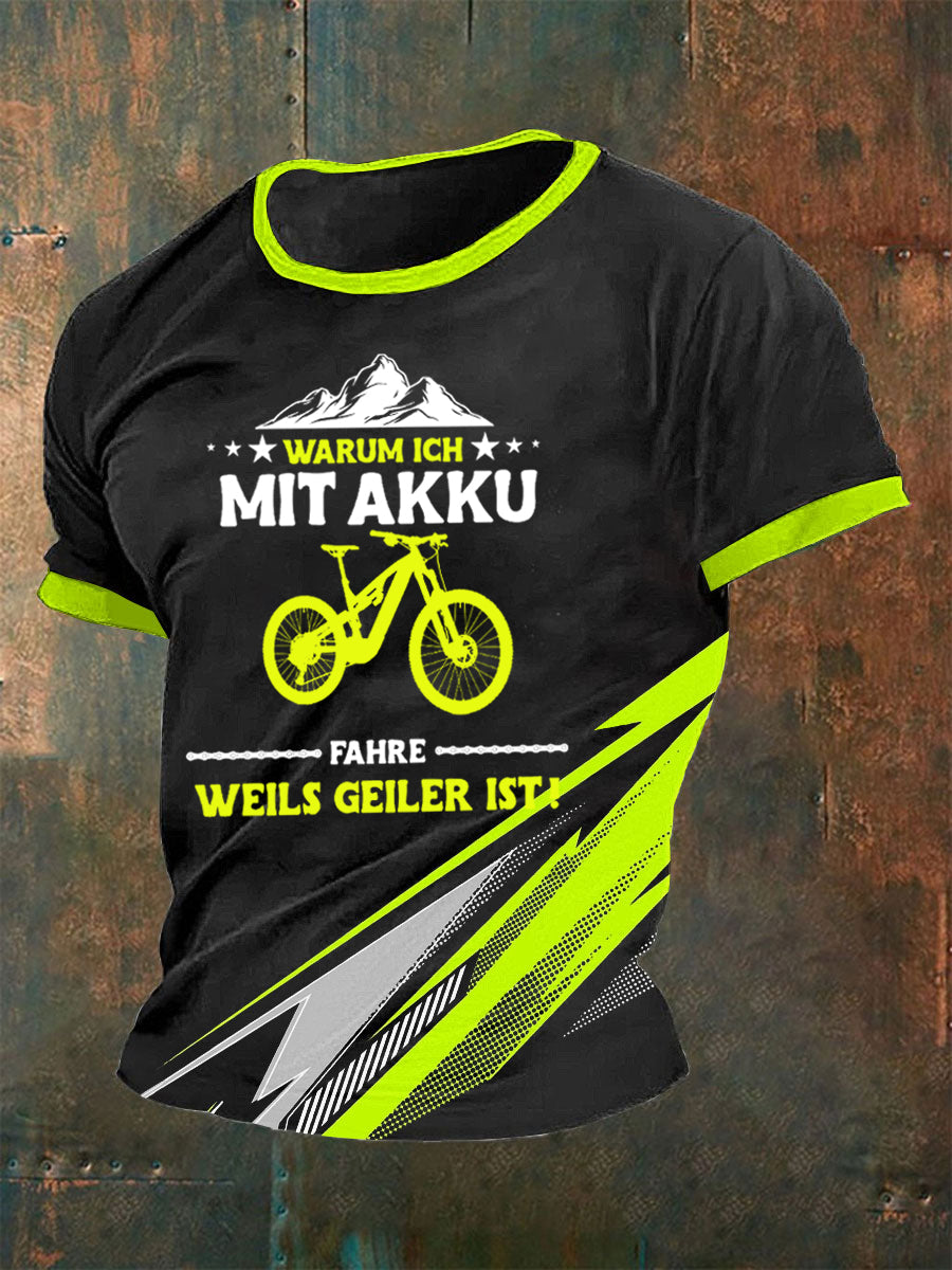 Herren Warum ich AKKU fahre Weils Geiler ist T-Shirt