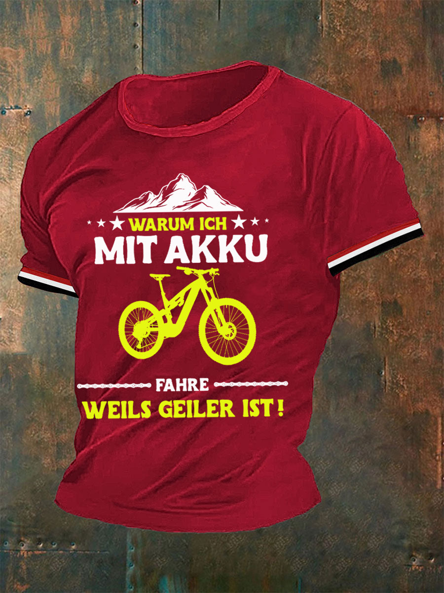 Herren Warum ich AKKU fahre Weils Geiler ist T-Shirt
