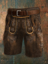 Herren Oktoberfest Hirschhosen Konstnärliga tryckt textur Pocket Freizeit Cargo Shorts