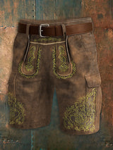 Herren Oktoberfest Hirschhosen Konstnärliga tryckt textur Pocket Freizeit Cargo Shorts
