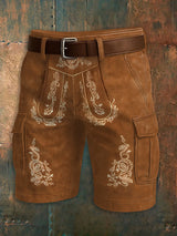 Herren Oktoberfest Hirschhosen Konstnärliga tryckt textur Pocket Freizeit Cargo Shorts