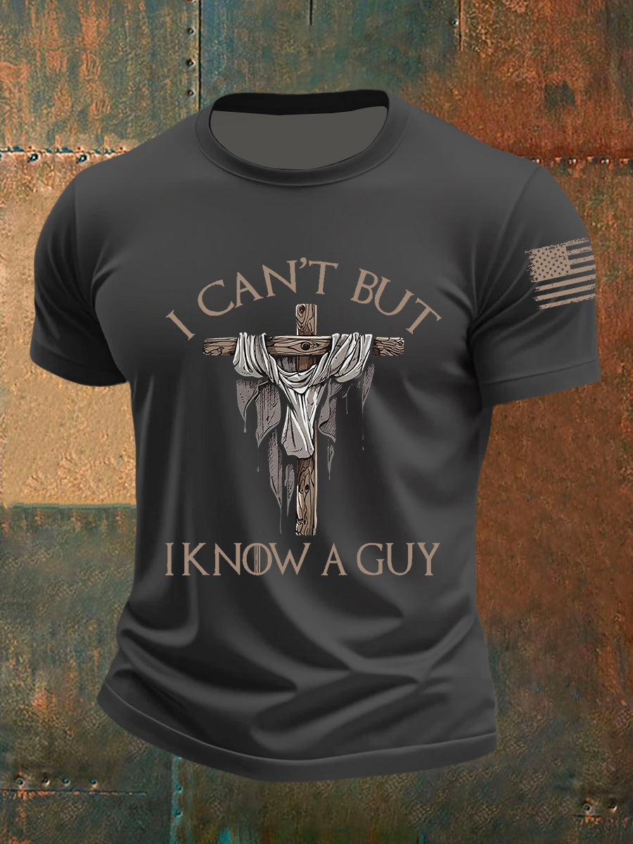 Männer Ich kann nicht, aber ich kenne einen Kerl Kurzarm-T-Shirt