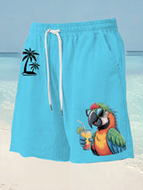 Herren Es ist 5 Uhr Irgendwo Papagei Palm Print Freizeit shorts