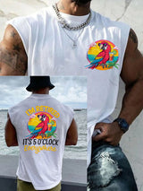 LI-Rentner für Männer Es ist 5 Uhr überall Papagei Casual Tank Top