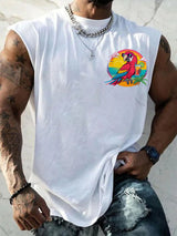LI-Rentner für Männer Es ist 5 Uhr überall Papagei Casual Tank Top