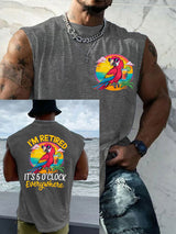 LI-Rentner für Männer Es ist 5 Uhr überall Papagei Casual Tank Top