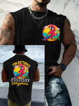 LI-Rentner für Männer Es ist 5 Uhr überall Papagei Casual Tank Top