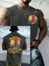 LI-Rentner für Männer Es ist 5 Uhr überall Papagei Casual Tank Top