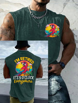 LI-Rentner für Männer Es ist 5 Uhr überall Papagei Casual Tank Top