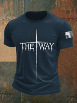 Kurz ärmel iges Herren-T-Shirt Kreuz