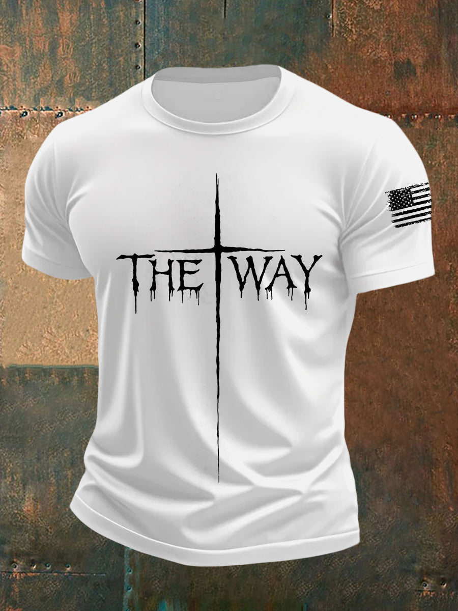 Kurz ärmel iges Herren-T-Shirt Kreuz