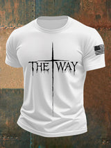Kurz ärmel iges Herren-T-Shirt Kreuz