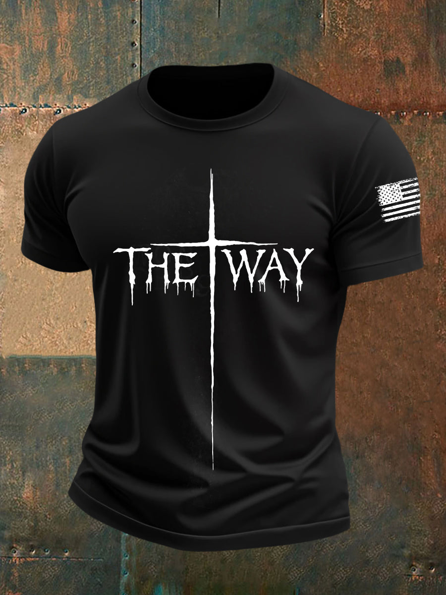 Kurz ärmel iges Herren-T-Shirt Kreuz