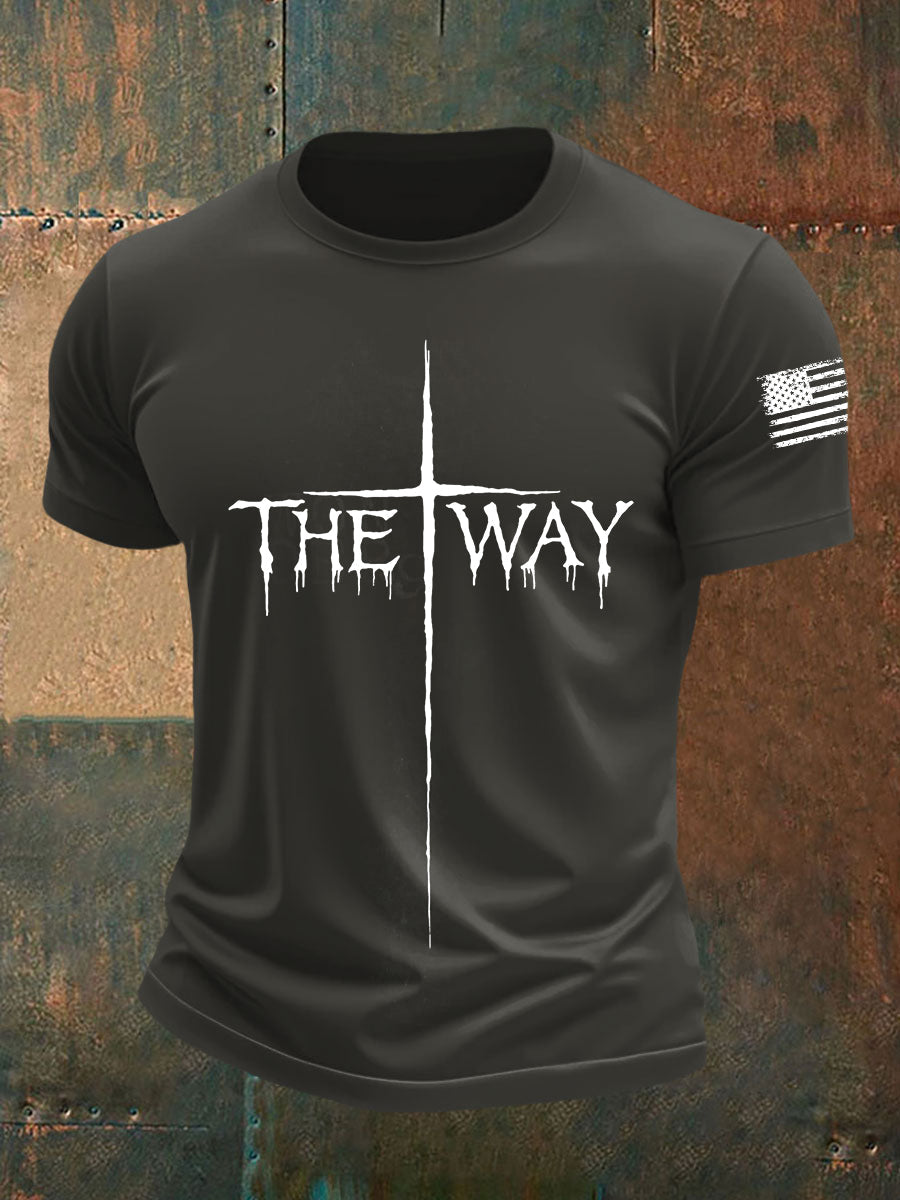 Kurz ärmel iges Herren-T-Shirt Kreuz