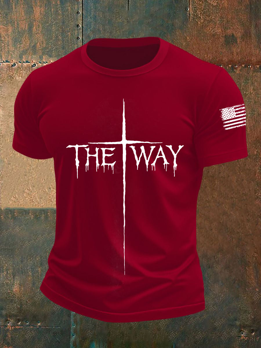 Kurz ärmel iges Herren-T-Shirt Kreuz