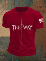 Kurz ärmel iges Herren-T-Shirt Kreuz