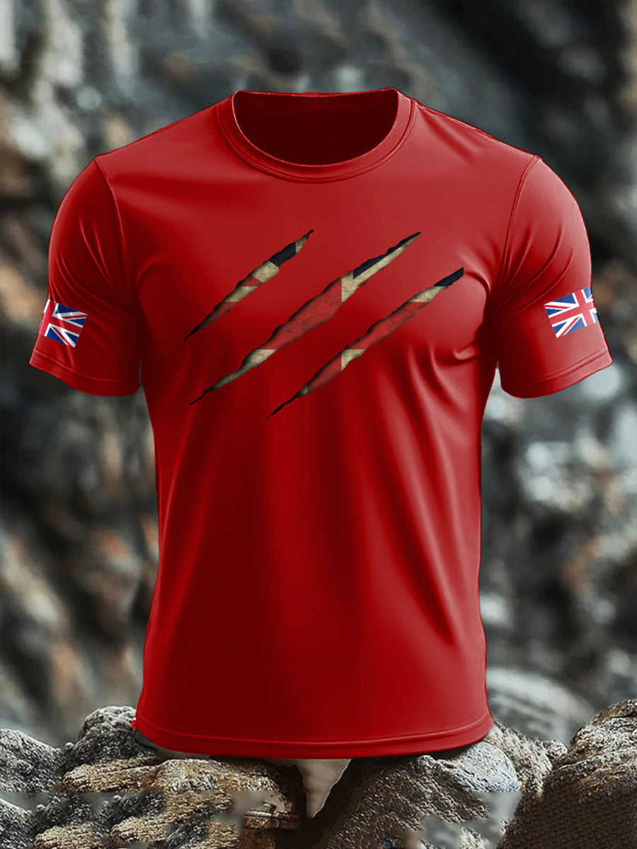 Gedrucktes T-Shirt mit britischer Flagge für Männer
