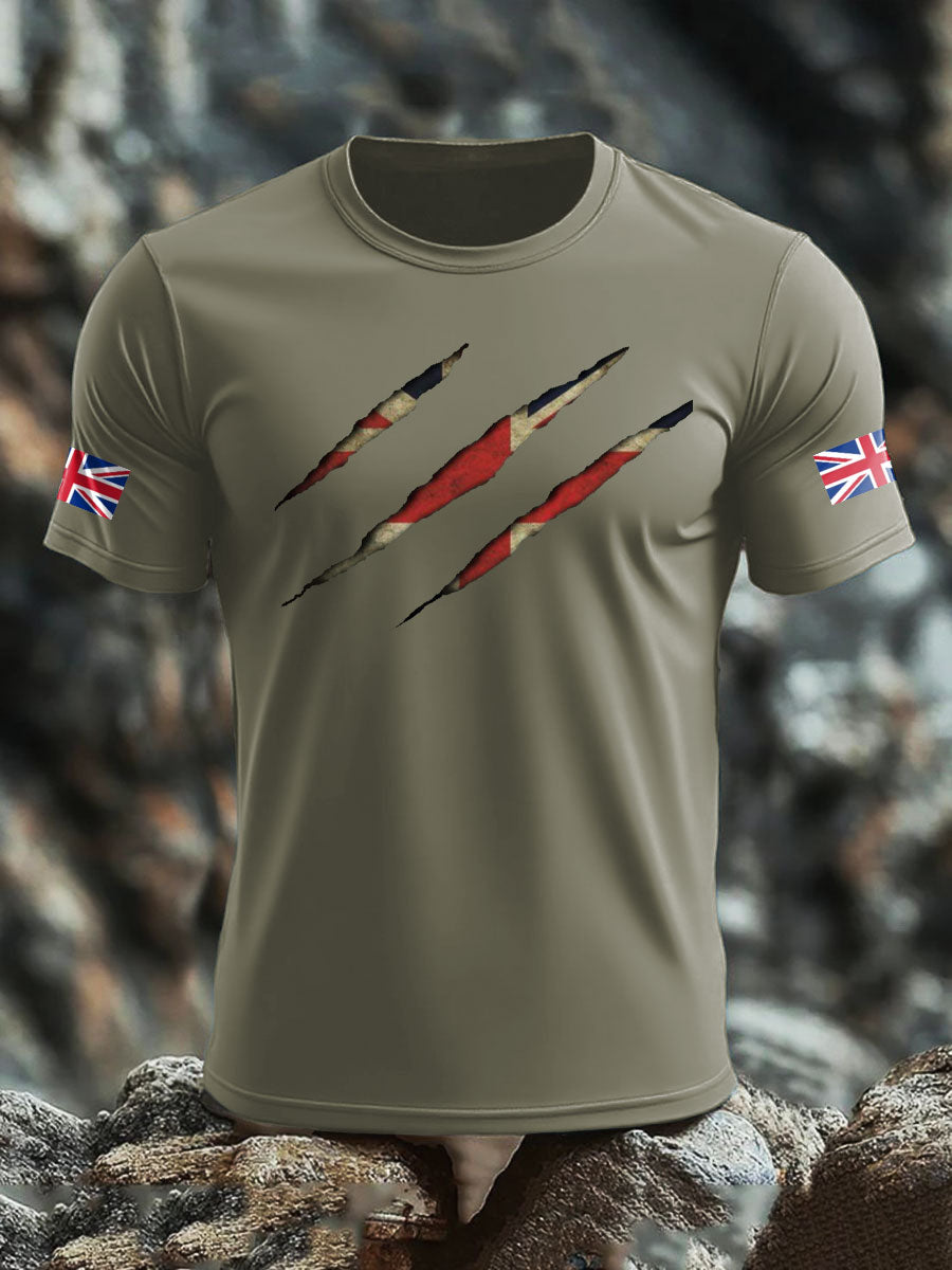 Gedrucktes T-Shirt mit britischer Flagge für Männer