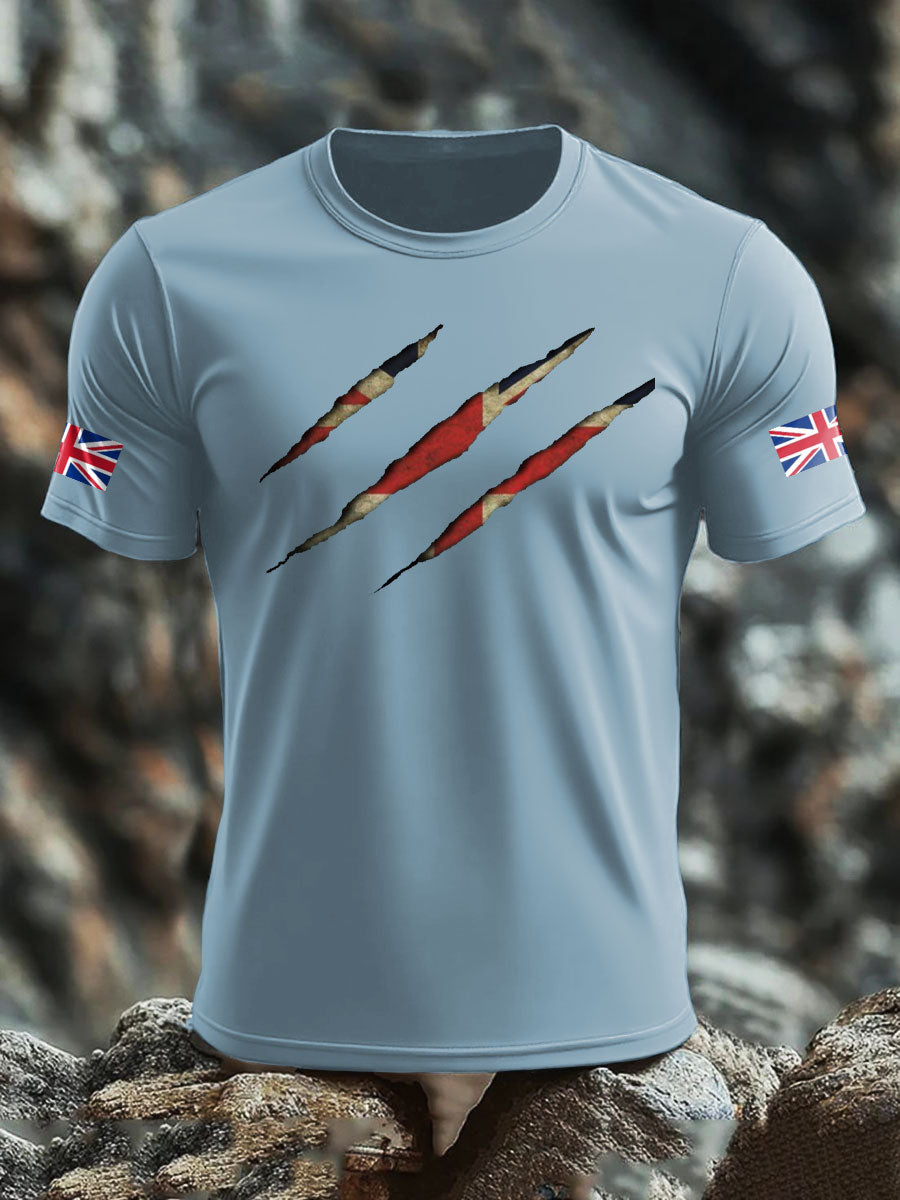 Gedrucktes T-Shirt mit britischer Flagge für Männer