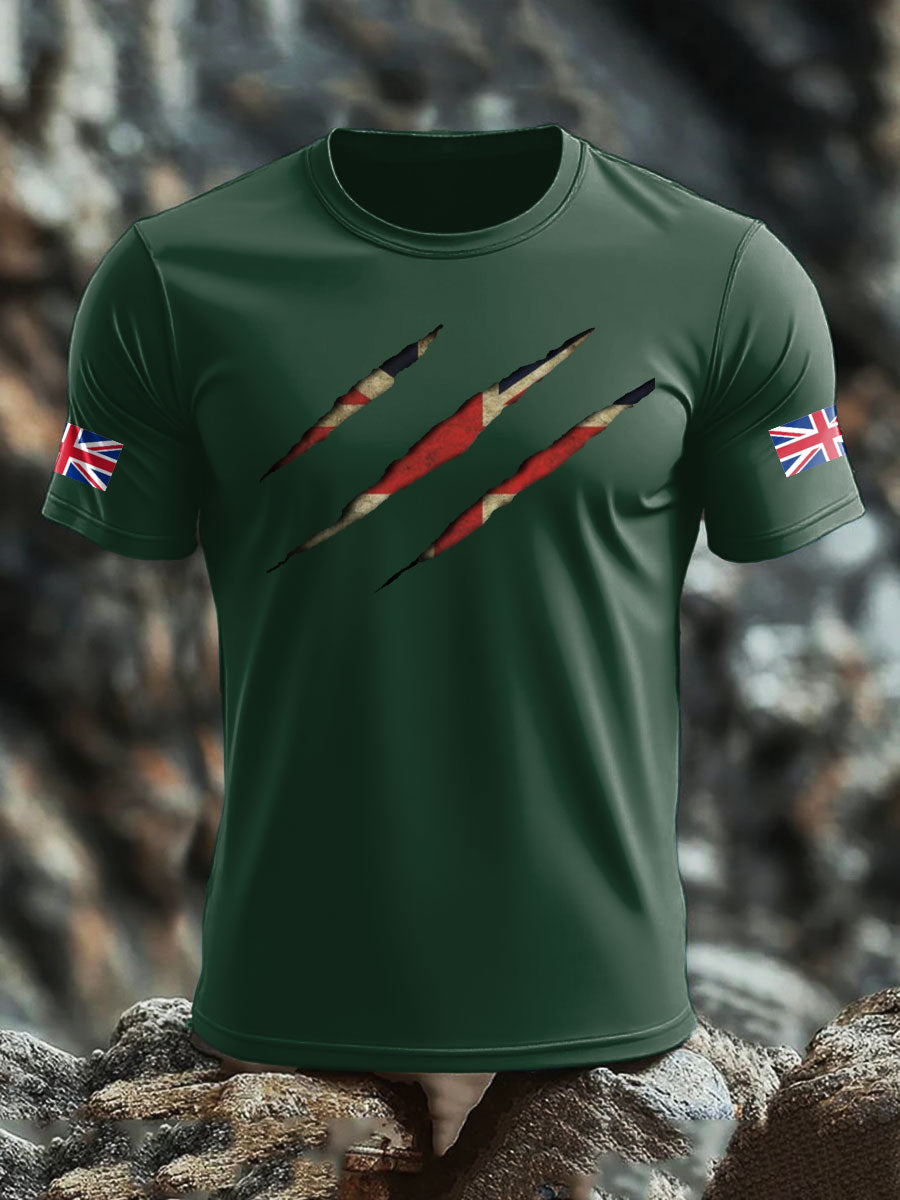 Gedrucktes T-Shirt mit britischer Flagge für Männer