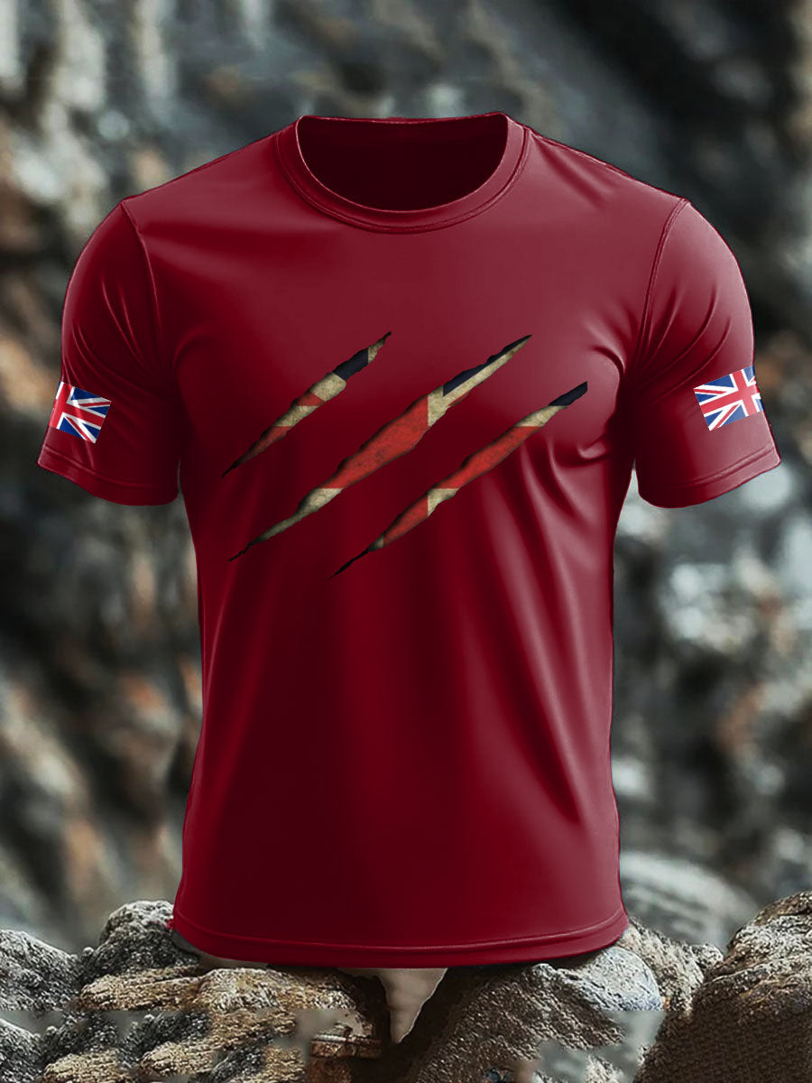 Gedrucktes T-Shirt mit britischer Flagge für Männer