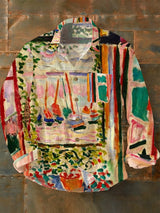 Herren Abstrakte Kunst Vintage Mode Freizeit hemd