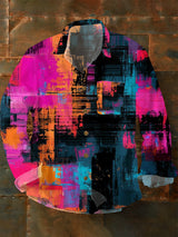 Herren Abstrakte Kunst Vintage Mode Freizeit hemd
