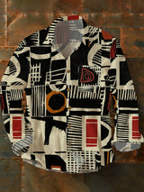 Herren Abstrakte Kunst Vintage Mode Freizeit hemd
