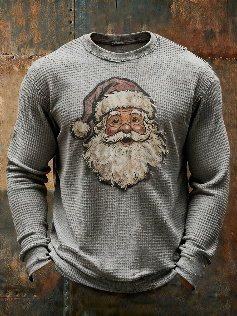 Herren Weihnachts mann bedrucktes lässiges Top