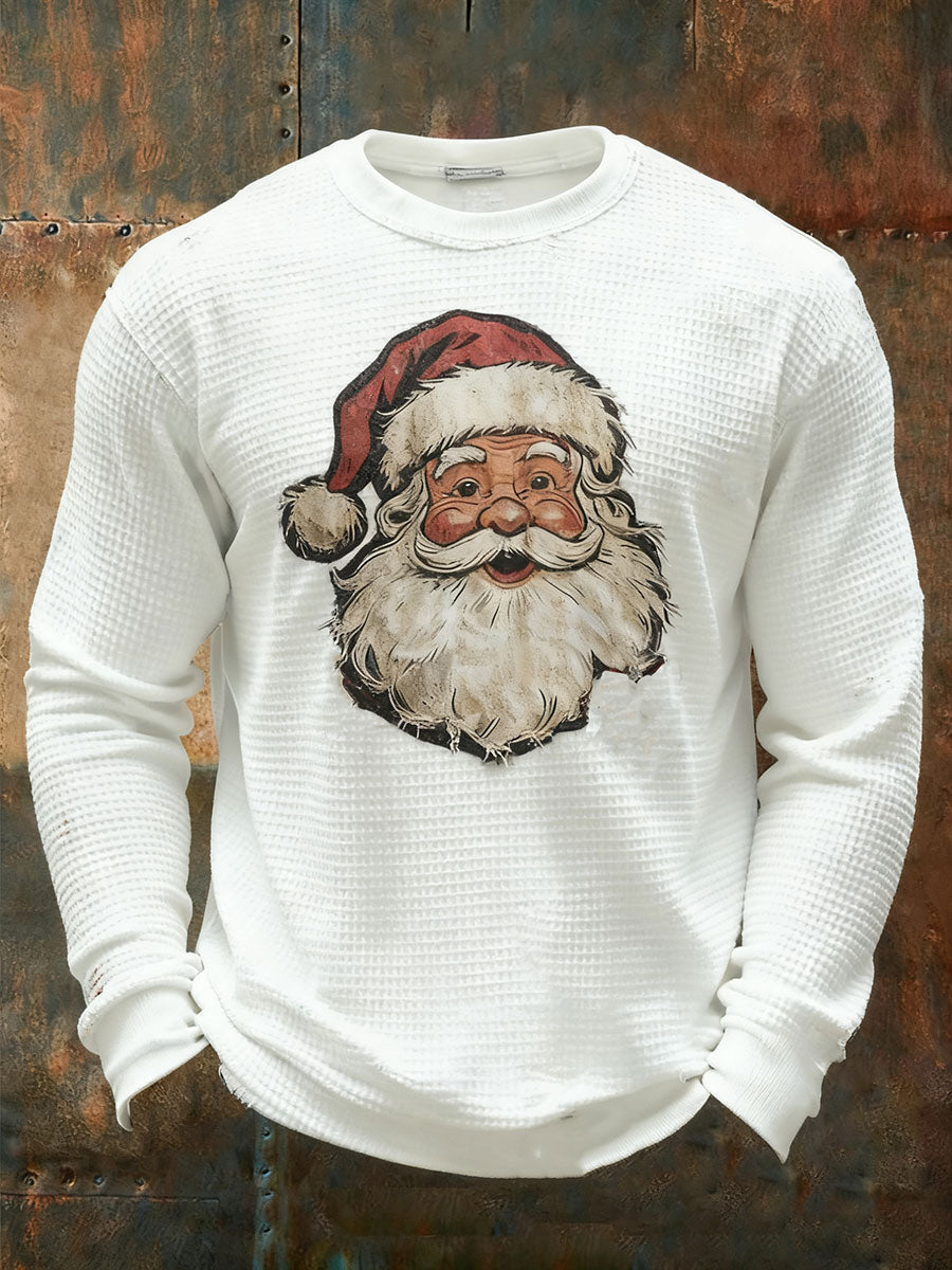 Herren Weihnachts mann bedrucktes lässiges Top