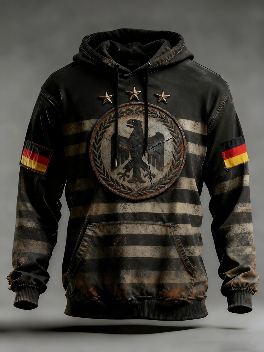Herren Vintage Deutsche Flagge Kunstdruck Hoodie