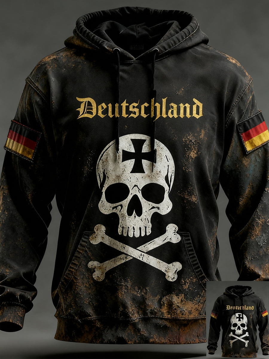 Herren Vintage Deutsche Flagge Kunstdruck Hoodie
