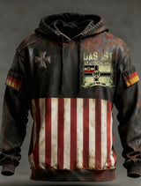 Herren Vintage Deutsche Flagge Kunstdruck Hoodie