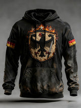Herren Vintage Deutsche Flagge Kunstdruck Hoodie