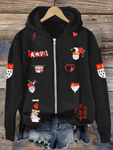 Frauen Kölner Karneval Lässiger Kapuzen pullover mit Reiß verschluss