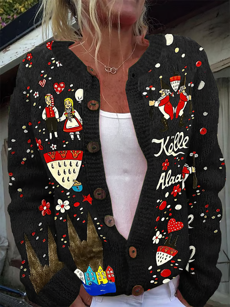 Damen Köln Karneval Freizeit Strickjacke Jacke