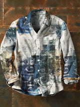 Herren Abstrakte Kunst Vintage Mode Freizeit hemd