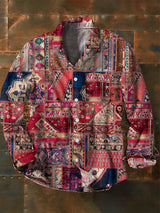 Herren Abstrakte Kunst Vintage Mode Freizeit hemd