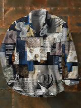 Herren Abstrakte Kunst Vintage Mode Freizeit hemd