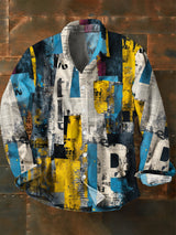 Herren Abstrakte Kunst Vintage Mode Freizeit hemd