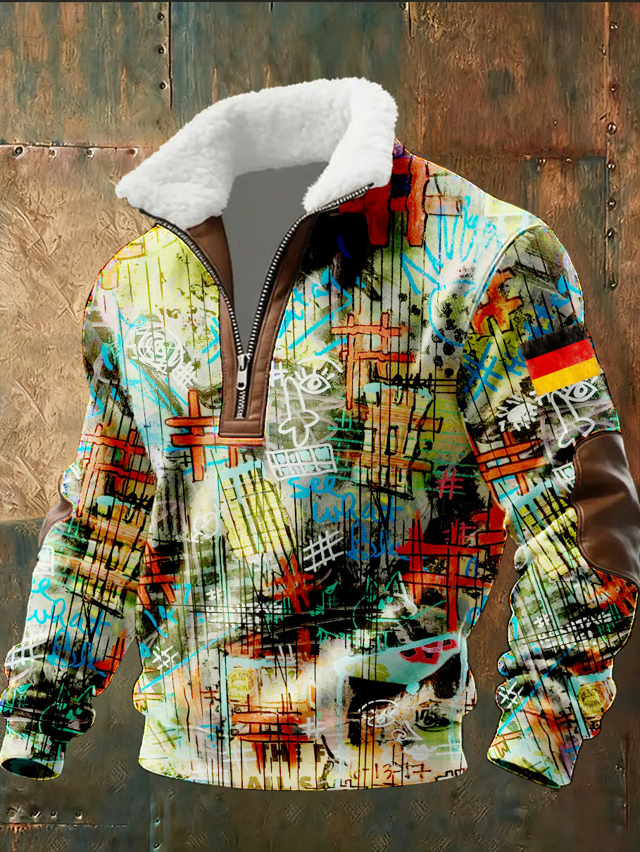 Herren-Sweatshirt mit deutschem Vintage-Kunstdruck