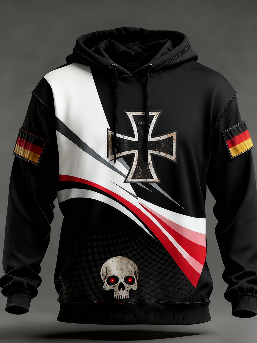 Herren Vintage Deutsche Flagge Kunstdruck Hoodie