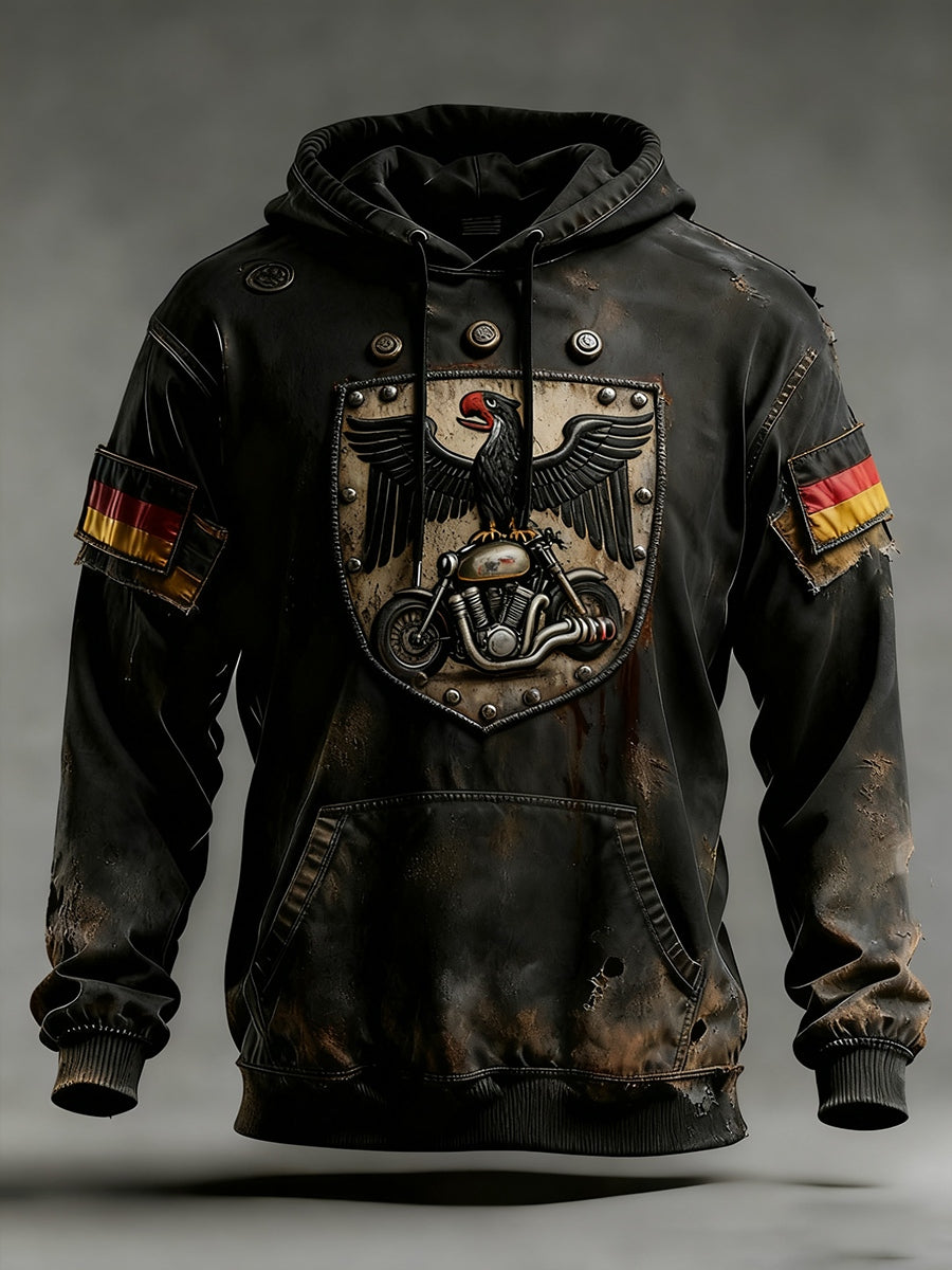 Herren Vintage Deutsche Flagge Kunstdruck Hoodie
