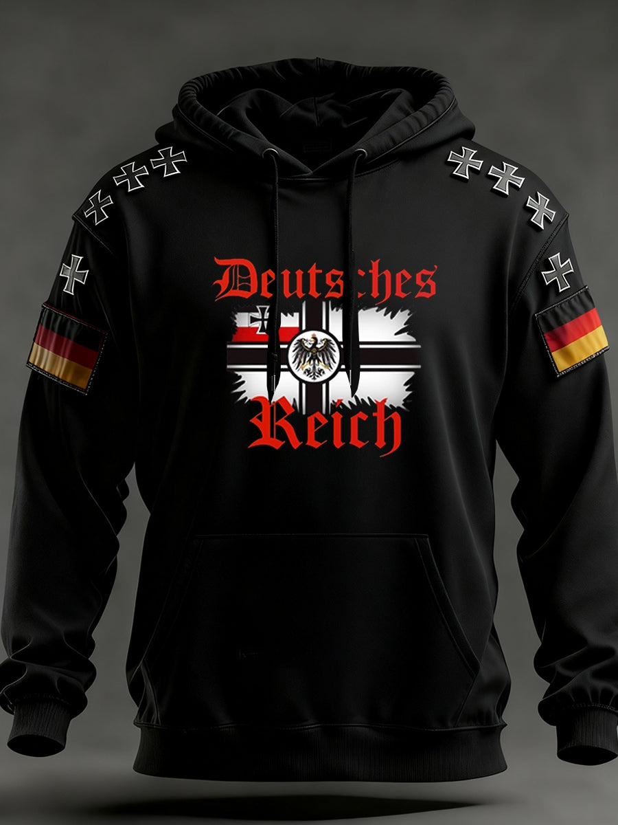 Herren Vintage Deutsche Flagge Kunstdruck Hoodie