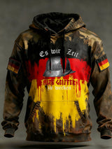 Herren Vintage Deutsche Flagge Kunstdruck Hoodie