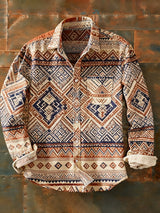 Herren Retro Abstrakt Kunstdruck Lässiges Langarm-Hemd
