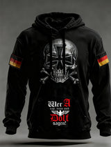 Herren Vintage Deutsche Flagge Kunstdruck Hoodie
