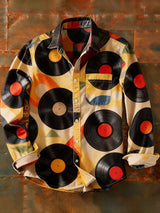 Herren Retro Abstrakt Kunstdruck Lässiges Langarm-Hemd