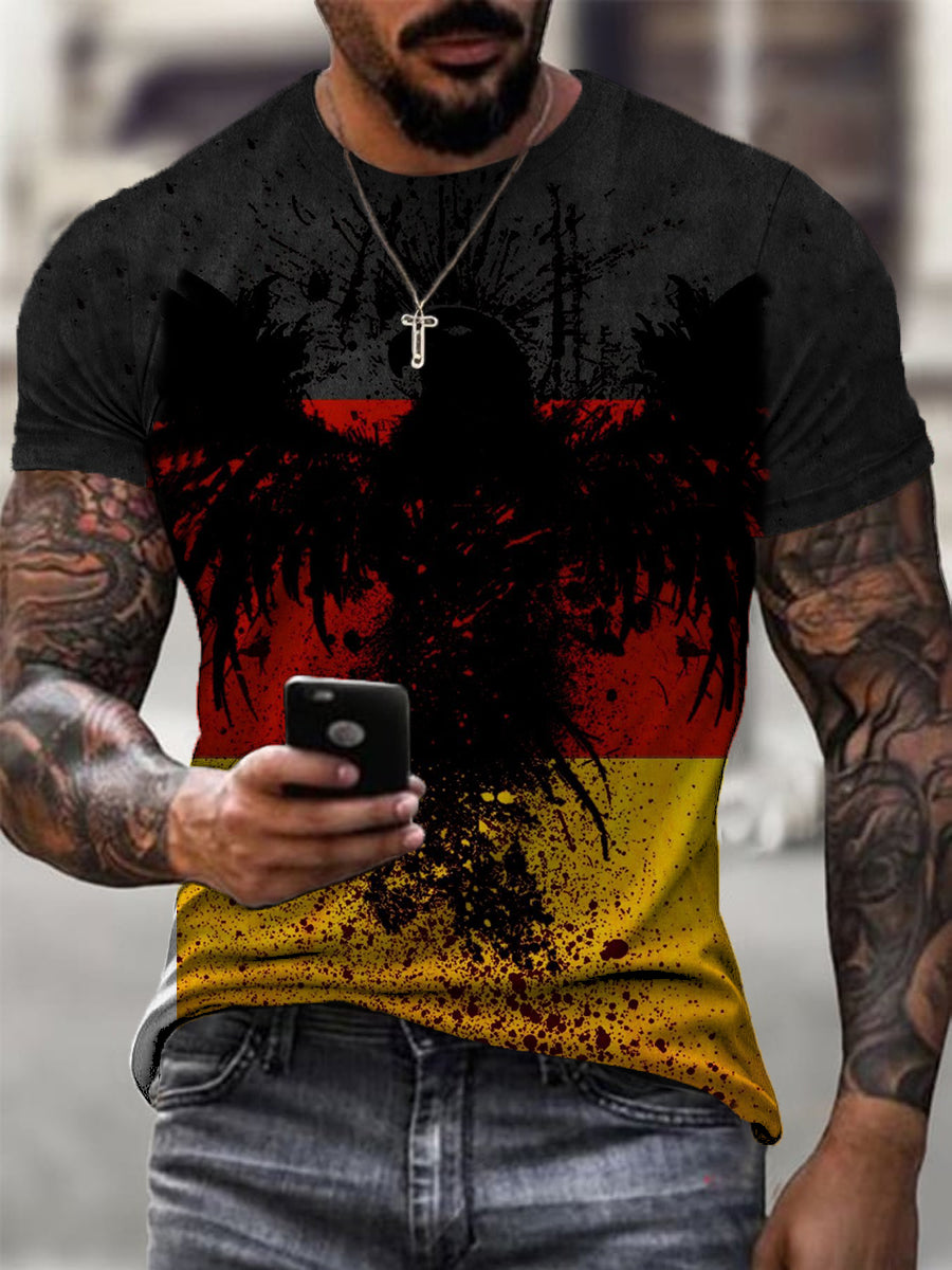 Herren Edgy Deutschland Adler & Flagge Druck T - Shirt